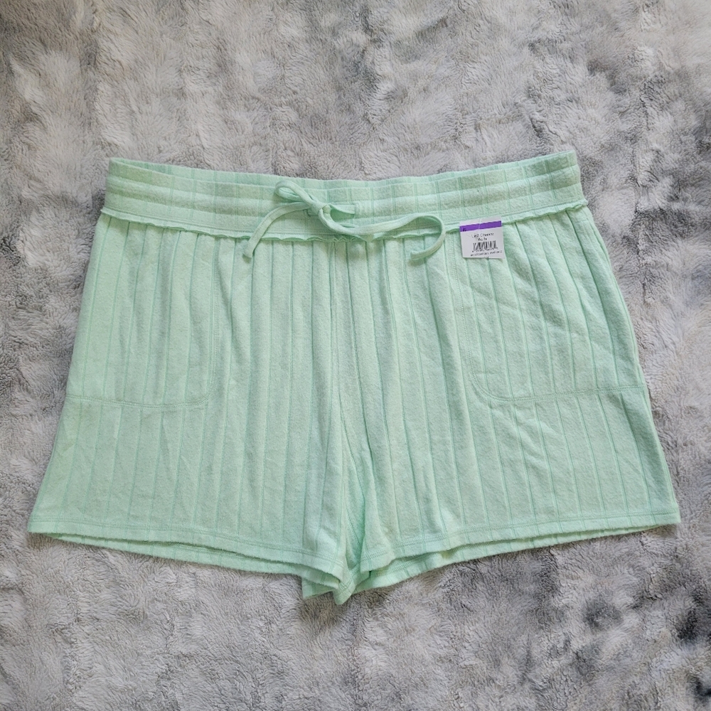 ❤️B2G1 New BP. Wide Ribbed Cozy Drawstring Mint Atleisure High Waist Shorts❤️